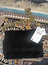 zara black suede shoulder bag new