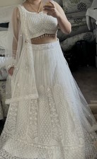 Gorgeous White Embellished Lengha 