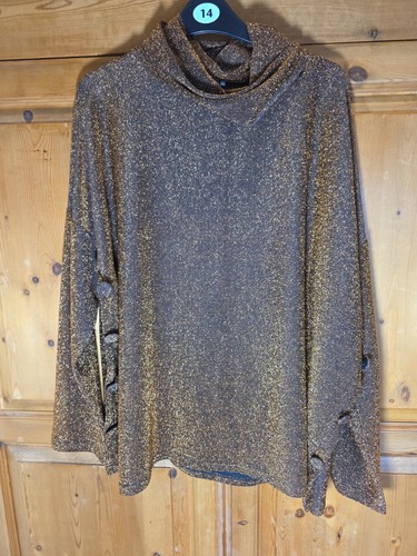 Gold glitter women top size - gold,