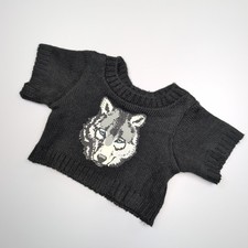 Build A Bear Black Wolf Print