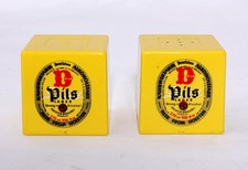 Vintage Holsten Pils Lager Yellow Salt and Pepper Pots Collectable Breweriana