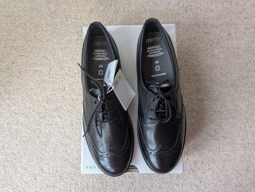 Geox girls black shoes school - black,