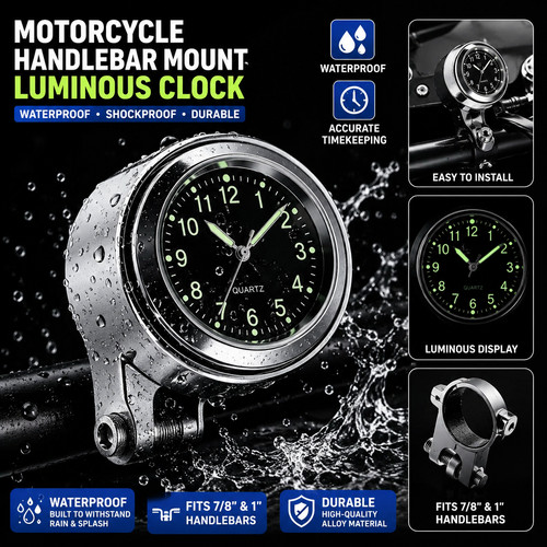 Motorcycle clock handlebar - clock,