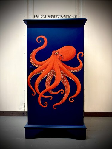 Hand painted octopus - painted,