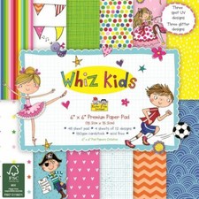 Trimcraft WHIZ KIDS 6" x 6" PAPER PACK. Inc. Spot UV & Glitter Designs (48 pk)