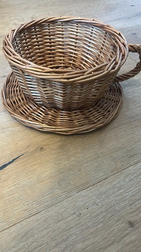 Vintage wooden teacup egg - teacup,