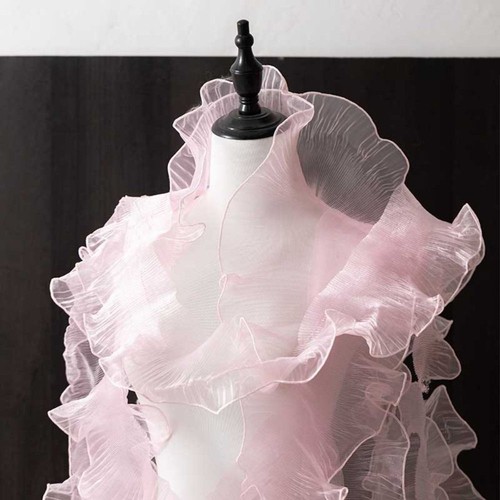 12cm wide pleated lace ribbon - wide,