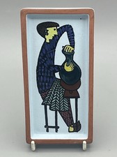 Stig Lindberg Vintage Gustavsberg Karneval Pottery Ceramicist At Work Small Dish