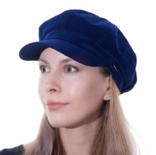 Baker Boy Hat Blue Velvet