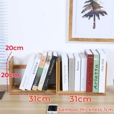 Expandable Desktop Bookshelf Bamboo Table Top Organizer Bookcase Storage Racks