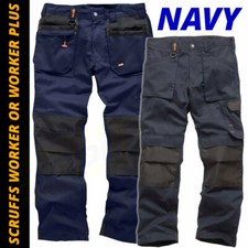 Scruffs NAVY Worker Plus / Worker Trousers | Trade Hard Wearing Work Trousers 