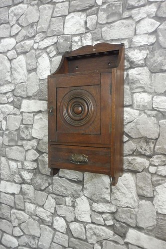 Antique wooden wall cabinet - wooden,