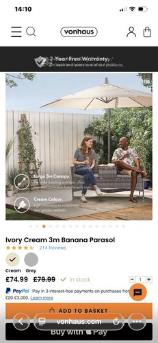 Ivory cream banana parasol - cream,