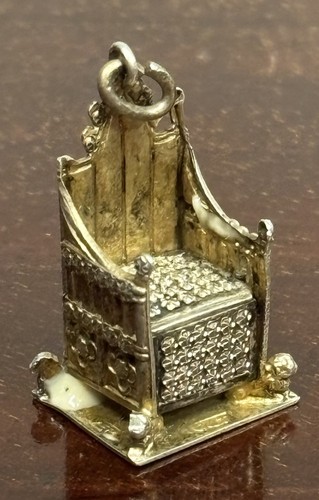 Silver coronation chair charm - silver,