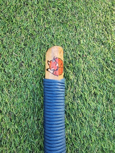 Hand painted wooden - painted, staff