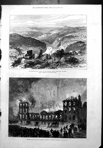 Antique old print kaffir - kaffir, war