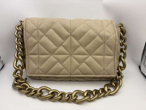 Zara quilted beige handbag - beige,