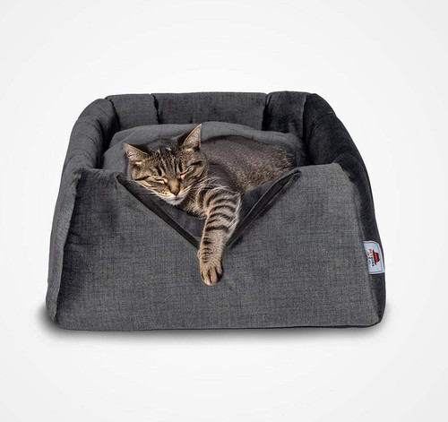 Grey cat tent pet bed - grey,
