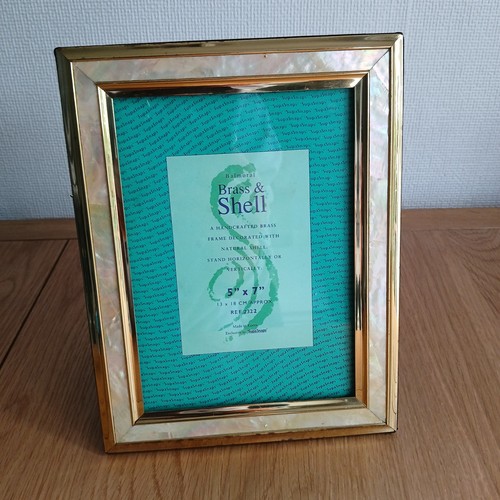 Brass and shell photo frame - shell,