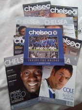Chelsea F C Official Club Magazines x 8  &  1 Book