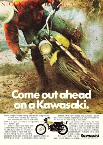 1972 advert kawasaki enduro - advert,