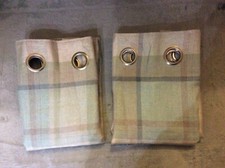 Next Teal Marlow Check Eyelet  Lined Curtains 168x229 CM ( 66" x 90" )