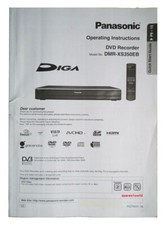 Panasonic Diga Owner Manual Guide Book for DVD Recorder DMR-XS350EB
