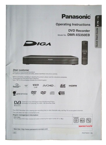 Panasonic diga owner manual - diga,
