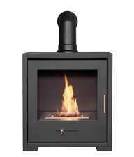 BIO ETHANOL FUEL STOVE CHARCOAL BLACK  STOVE SOLO 3 with PIPE No chimney needed