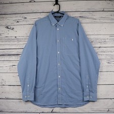 Rohan Check Shirt Mens L Insect Shield Button Up Walking Hiking Single Pocket