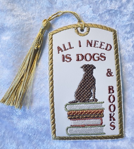Embroidered tassel bookmark - embroidered,