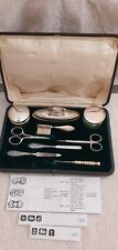 ART DECO SILVER MANICURE SET 6 x HALLMARKED SILVER ITEMS IN ORIGINAL FITTED CASE
