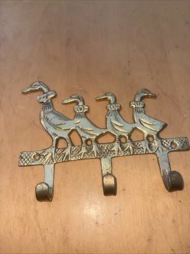 Vintage brass duck geese - brass, wall