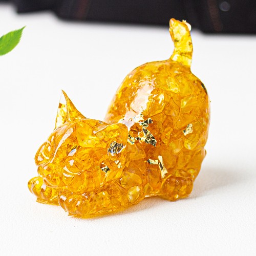 Crystal cat figurine tail - crystal,