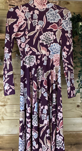 Zara purple floral high neck - zara, v