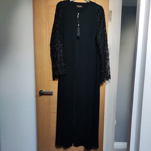 Black abaya jilbab net lace - abaya,jilbab,