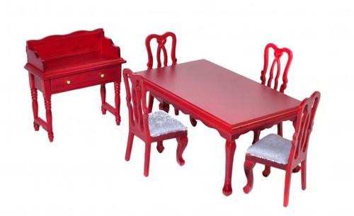 Dolls house wooden dining set - dining,