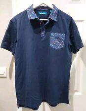 Mens Bunker Mentality Golf Polo Shirt Collar  Size Large Sports Activewear