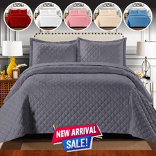3 Piece Quilted Bedspread Bed