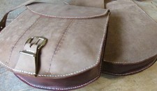 New factory-tanned leather pair of saddle-bags, western, cowboy, hunting, gift.