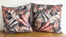 Pair of Scatter Box Floral Flower Cushions Throw Pillows XL 53cm x 53cm Handmade