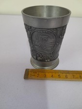 Vintage Zinn Becker Pewter Embossed Decorated Cup Height   3.5" German