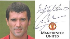 ROY KEANE (FOOTBALL PUNDIT, FORMER PLAYER) GENUINE HAND SIGNED COL PHOTO/CARD.