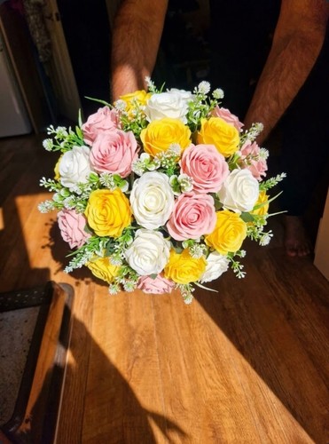 Heads artificial rose silk - rose,