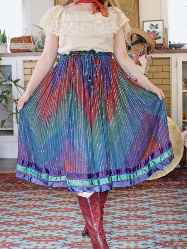 Vtg indian cotton gauze - cotton, skirt