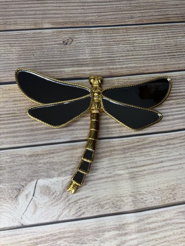 Gold dragonfly wall mirror - gold,