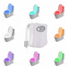 LED Toilet Bathroom Night Light PIR Motion Activated Seat Sensor 8Color Changing