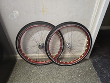 26" Inch Try All Red Adonised MTB Wheelset Sturmey-Archer 5 Speed Hub