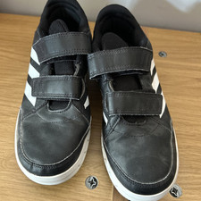 Black Adidas Pumps Flat Sole Shoes Trainers Size UK 4 VGC 