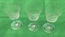 Three Edwardian Crystal Pall Mall Lady Hamilton Pattern Sherry Port Glasses